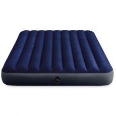 Надувной матрас Intex CLASSIC DOWNY AIRBED FIBER-TECH синий/черный, 2030х1520 мм